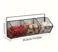 TEMU Cesta de Almacenamiento de Cocina Montada en la Pared - Organizador Colgante Moderno para Especias, Ajo, Cebollas y Verduras - Estante de Alambre Duradero para la Organización del Hogar