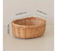 TEMU Cesta de almacenamiento de ratán para el hogar, cesta de pícnic, cesta de tejido de sauce para escritorio, cesta para artículos , cesta de sujeción, cesta, cestas de estante