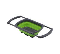TEMU Cesta de drenaje plegable, colador de fregadero para coladores de alimentos de pasta sobre el fregadero con asa colador extensible de cocina para pasta verduras frutas(Verde)