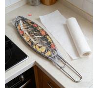 TEMU Cesta para Asar Pescado con de Alambre, Tenazas de Malla Gruesa, Ideal para Barbacoas al y Herramientas de Parrilla