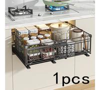 TEMU Cesta telescópica de cocina, gabinete profundo, estantes extraíbles, cajas de almacenamiento para cubiertos, gabinetes, especias, platos, estantes de almacenamiento para cajones