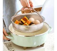 TEMU Cesta Vaporera de Acero Inoxidable 304, Vaporera para Arrocera, Separador de Arroz y Sopa, Herramienta para Cocinar Arroz, Colador de Drenaje, Gadget de Cocina Multifuncional