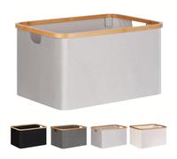 TEMU Cestas de Lavandería Plegables de Bambú , Tela de Tela 50L, Gran Cesta de Ropa Plegable para Almacenamiento, Cesta de Planchar, de , Cesto de Ropa