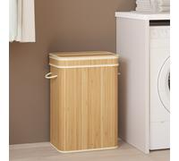 TEMU Cesto Ropa Sucia con , Cesta Ropa Sucia de Bambú, Bolsa Interior Extraíble y Lavable a Máquina, con , 72 L, para Lavandería, Dormitorio,