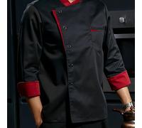 TEMU Chaqueta de Chef Unisex de Larga, Estilo Elegante, Bata de Chef para Hombre, Restaurante Cocina , Uniforme de Chef Profesional