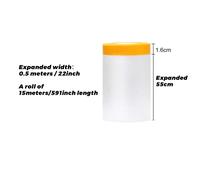 TEMU Cinta y Cortinas, 1 Rollo de Film de Pre-, Film Adhesivo de Plástico para Pintura, Papel de de Pintura Multiusos Adecuado para Muebles y Paredes