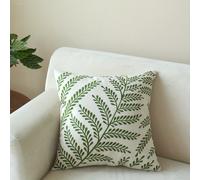TEMU Cojín Decorativo Cuadrado con Bordado de Hojas | Cojín con Relleno, Ideal para , Adecuado para , Dormitorio, Sofá, Decoración del Hogar, 18*18in 20*12in, Estilo , Relleno de Poliéster, de Lino, 1