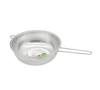 TEMU Colador de acero inoxidable con asa única, cesta escurridora para lavar arroz, , utensilio de cocina multiusos