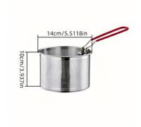 TEMU Colador de cocina portátil de acero inoxidable con mango extraíble, ideal para freír patatas fritas, pasta, verduras y snacks. utensilio de cocina duradero una rejilla de filtro de calidad .