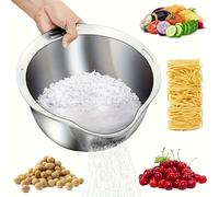 TEMU Colador de de Arroz de Acero Inoxidable - Colador de Cocina Multifuncional con de Filtro, Fácil de Limpiar y para Lavavajillas, Duradero y Resistente al Óxido