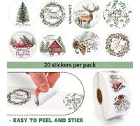 TEMU Colección de 24 Pegatinas Navideñas Vibrantes - Decora Cajas de Regalo, Empaques y Tarjetas de Felicitación con Festiva - para Manualidades DIY y Celebraciones Estacionales