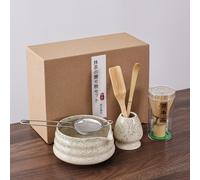TEMU Colección Matcha - Kit de 6 piezas - de bambú y colador de acero inoxidable. Juego de té para uso ceremonial. Almacenamiento conveniente. (Regalo para el hogar)