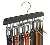TEMU Colgador de Cinturones de Madera Versátil con Múltiples Ganchos - para Corbatas, Bufandas y Más - Organizador de Armario Ideal para el Hogar y el Dormitorio