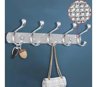 TEMU Colgador de Pared, de Estrás Plateado con 5 Ganchos, Decoración de Gancho para Llaves de Pared, Adecuado para Colgar Sombreros, Toallas, Carteras, Batas