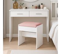 TEMU Collection - Taburete de tocador de terciopelo, tapizado para maquillaje, reposapiés con almohadillas antideslizantes, para sala de maquillaje, dormitorio, entrada, mate y rosa jelly