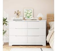 TEMU Cómoda Kealive, armario de almacenamiento con 6 cajones, cómoda para comedor, cocina, salón, , blanca