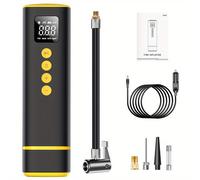 TEMU Compresor de Aire Digital Portátil para Auto, Inflador de Neumáticos con Luz LED, Bomba de Aire 12V para Autos, Motocicletas y Bicicletas