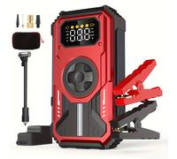TEMU Compresor de aire portátil con bomba recargable de 150PSI, que un arrancador de coche y un Box de 12000Mah de proporcionar 6000A de potencia de
