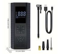 TEMU Compresor de aire portátil para coche, inflador digital con pantalla LED y batería recargable de litio. Adecuado para autos, bicicletas, motocicletas y pelotas. Menos de 36V, conector USB Type-C