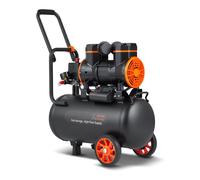 TEMU Compresor de aire silencioso VEVOR de 24 L sin aceite de compresor de aire 1450 W 2 HP 57 m3/h a 70 dB para reparación de automóviles Inflado de neumáticos Pintura con aerógrafo Carpintería