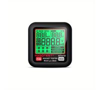 TEMU Comprobador de enchufes HT97D, detección de voltaje AC, enchufe europeo, pantalla LCD, prueba RCD, prueba GFCI, prueba , enchufe de línea , herramientas profesionales (sin batería)