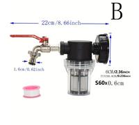 TEMU Conector de de Agua IBC de 1000L S60 a Manguera de 16mm, Boquilla de Jardín, Adaptador de de Riego, Adaptador de de Colección de Exterior, Válvula de Montaje