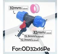 TEMU Conector de Manguera de Jardín de 32mm a 20mm y 25mm, Reductor de Grifo, Té de 3 Vías, Válvula /20/25 X 1/2 , Accesorio para Tubo de Agua