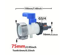 TEMU Conector para de Agua IBC S60 de 75 mm mm, Válvula de , Grifo, Conector de Manguera de Riego para Jardín, Accesorios de Grifo para de Recolección de de Barril de 1000L para Exteriores