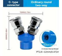 TEMU Conector Rápido de 2/3 Vías 37MD para Compresor de Aire, Acoplador Múltiple de Manguera - Herramienta de Conexión Neumática - No Requiere Electricidad