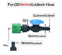 TEMU Conector Rápido de Manguera PE 16mm 20mm, Válvula de Grifo de Jardín con Niple 16mm, Conector de para Tubería PE 1/2" 3/4", Accesorio para Riego por Goteo