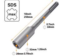 TEMU Conjunto de 1 Adaptador de Puntas para Varilla SDS Plus/ para Varillas de 170mm/250mm para Todas las Taladros de SDS Plus. Puntas de Adaptador para Varilla