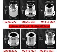 TEMU Conjunto de 2 adaptadores para grifo de latón IDOLPACK, a NPT de 16/18//24 mm, Conector duradero de metal para aireador de grifo y purificador de agua, Mejora el flujo del agua y fugas