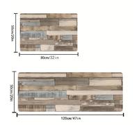 TEMU Conjunto de 2 Alfombrillas para Cocina con Madera Retro, Antideslizantes, Protección para de la Cocina, Cómoda para Estar de Pie, Decoración del Hogar para , Dormitorio, Baño, Lavadero y Oficina