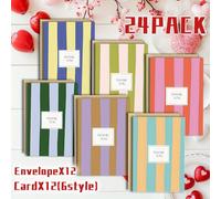 TEMU Conjunto de 24 piezas con Sobre, Texto de Rayas , Tarjeta de Agradecimiento, Regalo para , , , Hermanas,