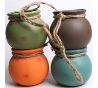 TEMU Conjunto de 4 piezas para hacer macetas colgantes de jardín al con cerámica en color suroeste para pared o techo