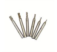 TEMU Conjunto de 6 piezas de Fresas HSS de 4 1.5mm 2mm 3mm 4mm 5mm 6mm para Máquina CNC, Herramientas de Fresado, Broca de Enrutador, Fresa de Metal para Aluminio, Madera y Acero