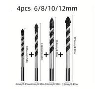 TEMU Conjunto de Brocas Diamantadas Triangulares Multifuncionales para Vidrio, Metal y Azulejos de 6-12mm - Taladro para Cerámica, Hormigón, Ladrillo y Madera