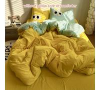 TEMU Conjunto de Piezas para Cama con Sábana Ajustable y Edredón en Colores Lisos - Niña Pequeña Multitud