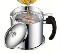 TEMU Contenedor de Grasa de Acero Inoxidable para Cocina con Colador - Mango de Fácil Vertido, Ideal para Almacenamiento de Aceite y Grasa de Cocina, Accesorio de Cocina, Lata de Grasa para la Cocina