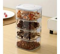 TEMU Contenedores Herméticos Apilables para Especias con Tapas - Botes de Almacenamiento de Cocina PET para Hierbas, Condimentos y Especias - Juego de Organizadores Desmontables Multiusos. Faridabio