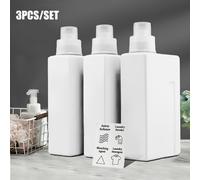 TEMU Contenedores para Baño, 3 Piezas Botellas Dispensadoras de Detergente de 1000ml Recargables, Contenedores de Almacenamiento para y Polvo, Suavizante, Botes para Lavandería