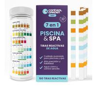 TEMU CONTROL GARDEN 160 Tiras pH Reactivas de Prueba 7 en 1 | Test Piscina y Spa | Medidor pH, Cloro Libre y Total, , Alcalinidad, , Ácido Cianúrico Agua Baño | 30 s | Control