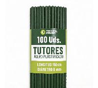 TEMU CONTROL GARDEN Pack 100 Tutores de Acero Plastificado para Plantas 150cm Ø | Varillas Crecimiento Plantas | Soporte Interior y Exterior (100)