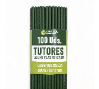 TEMU CONTROL GARDEN Pack 100 Tutores de Acero Plastificado para Plantas 180 cm Ø 11 mm | Varillas Crecimiento Plantas | Soporte Interior y Exterior