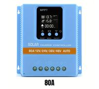 TEMU Controlador de Carga de Eficiencia 80A - un Gran Pantalla LCD Compatible con Baterías AGM, Gel, Inundadas y de Litio para Aplicaciones de Energía Renovable