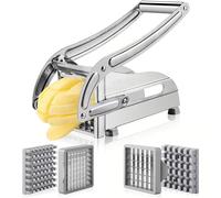 TEMU Cortador de , rebanador profesional de acero inoxidable para patatas con cuchillas de 1/2 y 3/8 de , ideal para patatas, zanahorias y pepinos
