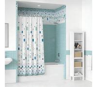 TEMU Cortina de ducha , se puede usar como cortina divisoria de baño o cortina decorativa, con ojales de metal en la parte superior, para decoración del hogar, decoración de baño y | 180x200cm