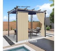 TEMU Cortina de exterior superior desmontable, cortinas opacas para exterior para porche, pérgola, gazebo, , solárium