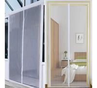 TEMU Cortina de puerta mosquitera magnética | Sello magnético superior e inferior | Cierre automático | Mantiene el | que los mosquitos entren | Mosquitera | Blanca | 90×210CM, 120×220CM, 140×240CM