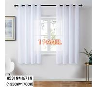 TEMU Cortina de ventana de tul transparente con bolsillo para barra y ojales, varillas que para privacidad y romanticismo en o el dormitorio